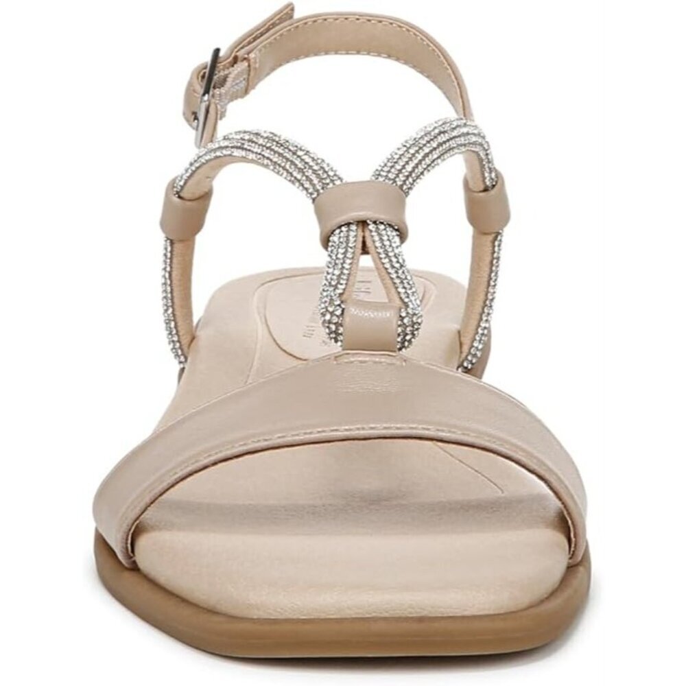 LifeStride Radiant Slingback Sandals 10W Tender Taupe Rhinestone NIB - Picture 4 of 7